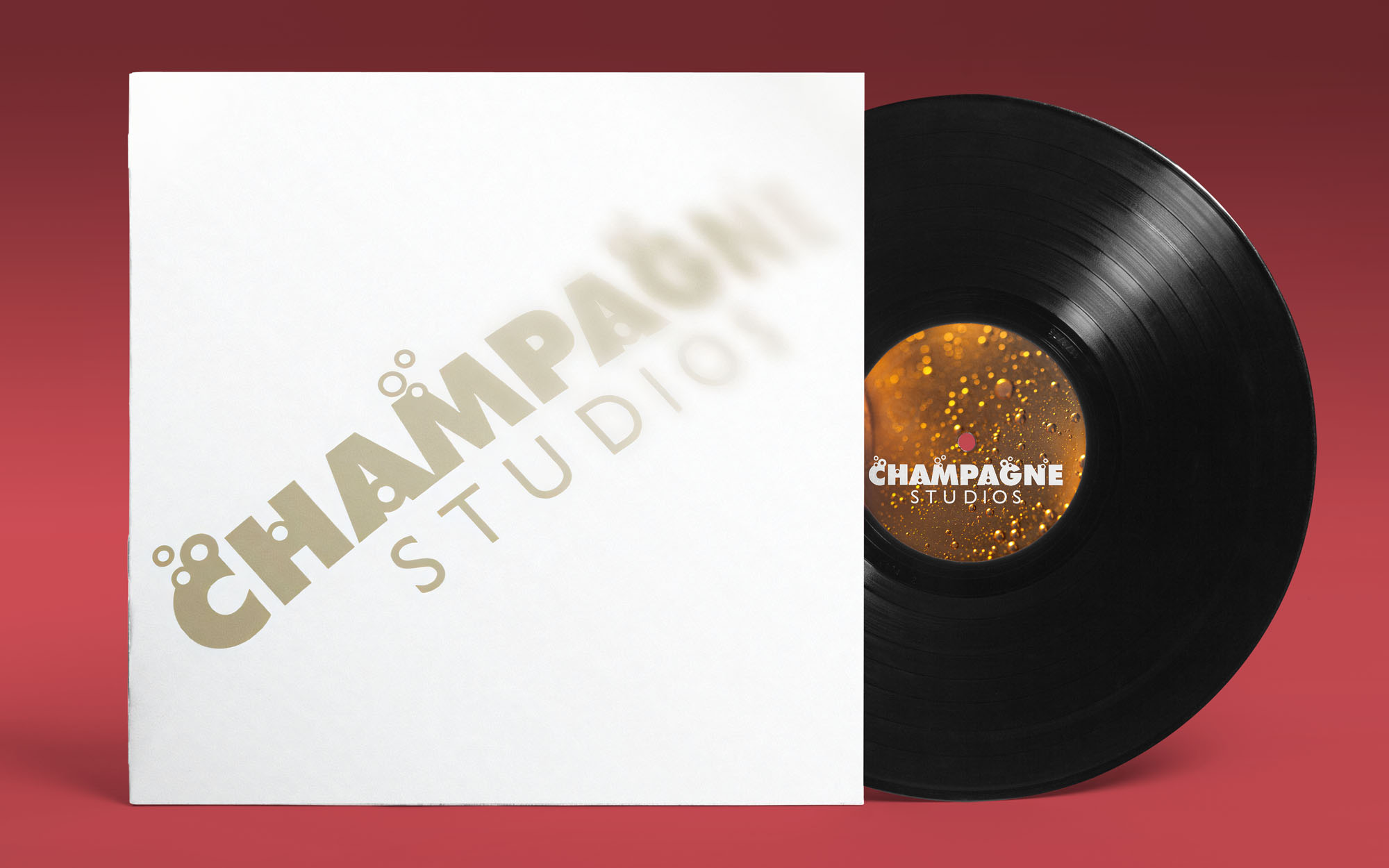 Champagne Studios: Logo Design Champagne studios logoon vinyl