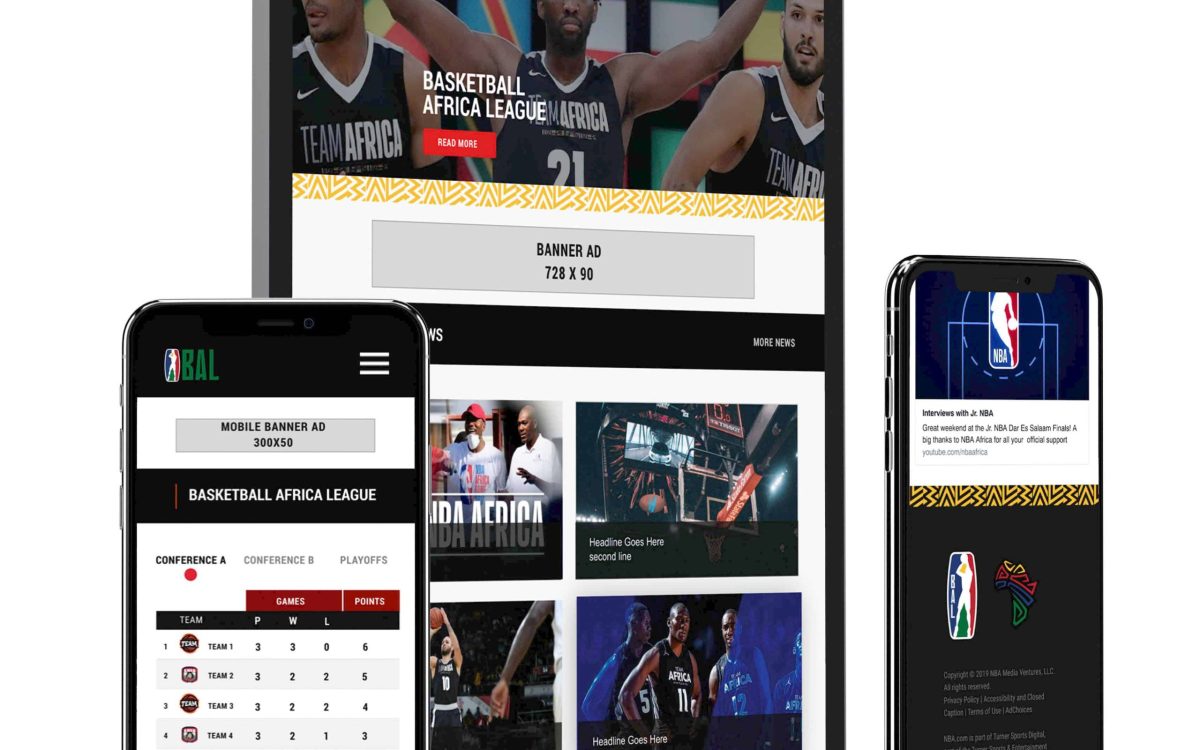 NBA Basketball Africa League UI/UX Design